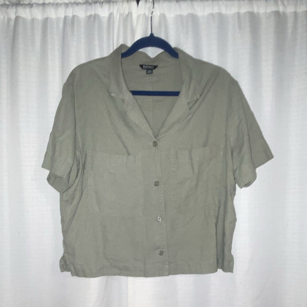 Buffallo David Bitton Womens Short Sleeve Pocket Button Up Large